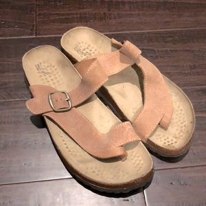 White MT leather sandals